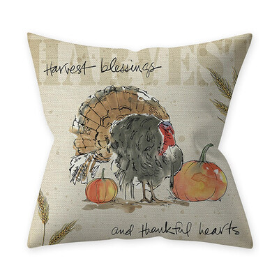 

Thanksgiving Holiday Pillowcase Sofa Cushion Cover Pumpkin Print Pillowcase Pillow Cases Santa Cotton Linen Pillowcase