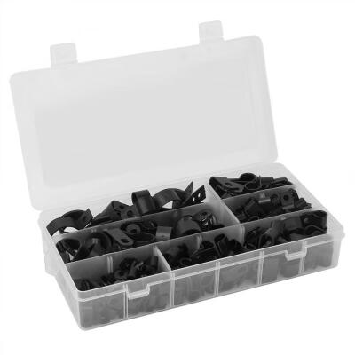 

Greensen 200pcs Black Plastic R-Type Nylon Cable Clamp Wire Clip 5MM6MM9MM12MM19MM25MM