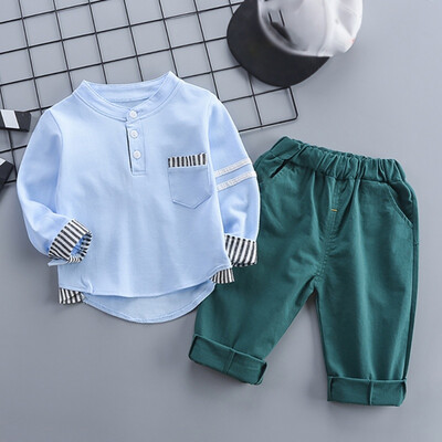 

Autumn Children Baby Boys Casual Long Sleeve Striped Print T-shirt Blouse TopsPants Trouser Set