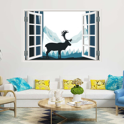 

〖Follure〗3D Full Colour High Definition Nature Scenery False Faux Window Frame Wall Decals