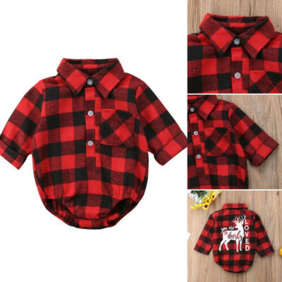

US STOCK Infant Kids Baby Girl Boy Christmas Elk Romper Bodysuit Outfits Clothes