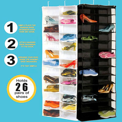 

26 Pockets Over Door Hanging Bag Box Shoes Organize Rack Hanger Storage Box