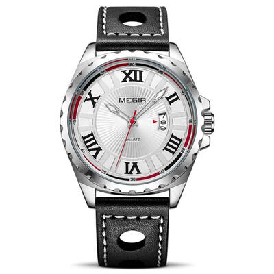 

MEGIR 1019 Quartz Wristwatch Casual Calendar Display Watch With PU Leather Strap For Men
