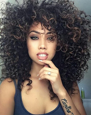 

〖Follure〗Deep Curly Heat Resistant Lace Front Synthetic Hair Wigs For Fashion Women Brown