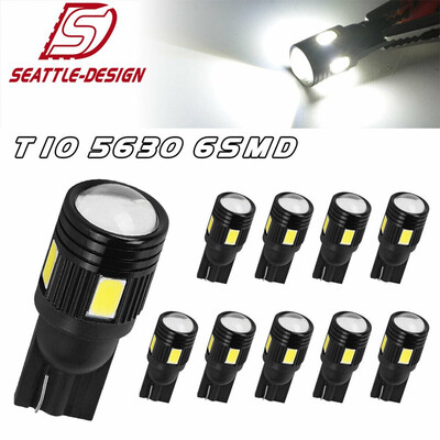 

10x High Power T10 5630 LED 6000K White Backup Reverse Side Marker Light Bulbs