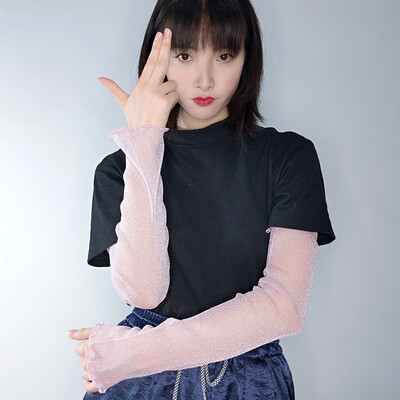

Net red summer mesh ice silk sleeves female summer lace sunscreen cuff anti-UV thin section long sleeves cycling