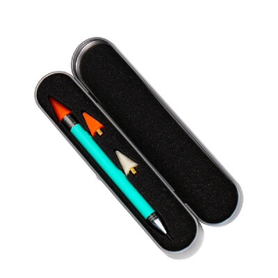 

Nail Rhinestone Picker Dotting Tool with Extra Wax Head Dual-ended DIY Nail Art Tool with Case Acrylic Handle