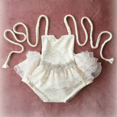 

UK Newborn Baby Girls Lace Ruffle Romper Jumpsuit Bodysuit Dress Clothes Outfits