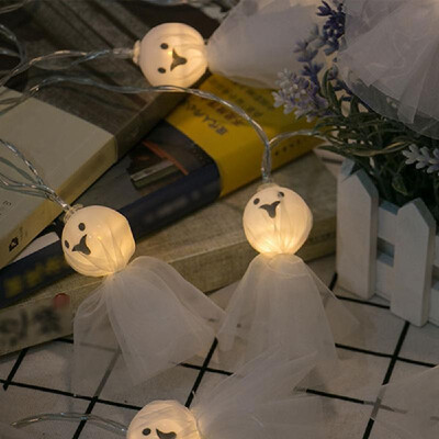 

16LEDs String Lights Pumpkin Skull Ghost Sunny Doll Shape Night Light Indoor Outdoor Lamp Halloween Christmas Holiday Party Decor