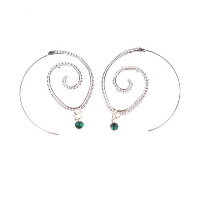 

New Design Silver Gold Color Alloy Spiral Heart Vortex Exaggerated Whirlpool Gear Earrings For Women Ear Jewelry