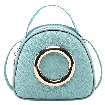 

Women Handbags Quality PU Small Shoulder Bags Candy Color Women Sweet Crossbody Bags Metal Ring Decorate Portable Handbags 2019