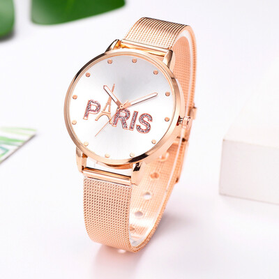 

RM Simpl Stylish Paris Alphabet Plate Without Digital Scale Ladies Quartz Watch