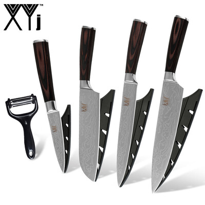 

XYj High Grade Kitchen Knife Sharp Blade Stainless Steel Cooking Knife Se Multifunction Peeler