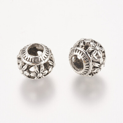 

Tibetan Style Alloy European Beads Rondelle Antique Silver 115x95mm Hole 5mm