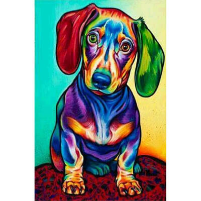 

5D DIY Diamond Painting Colorful Dog Cross Stitch Embroidery Mosaic Kit