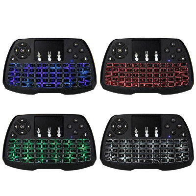 

Spanish Version Backlit 24GHz Wireless Keyboard Touchpad Mouse Handheld Remote Control 4 Colors Backlight for TV BOX Smart TV PC