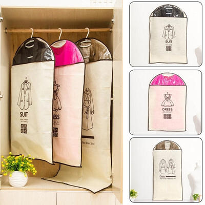 

New Coat Clothes Garment Suit Cover Zipper Bags Dustproof Hanger Storage