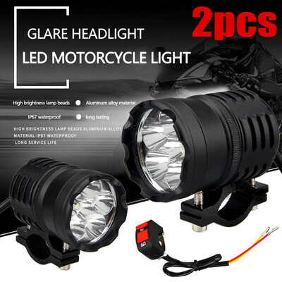 

2X 60W 3modes Motorcycle LED Spot Light Driving Headlight Fog Head Lamp WSwitch