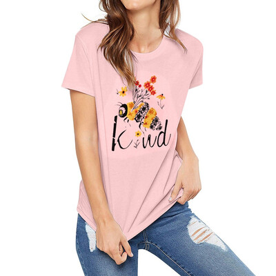 

Starmoon Womens Short Sleeve Casual Comfort Letter Print Tops T-shirt Loose Blouse