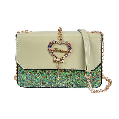 

Women Chain Small Square Bags Designer Sequin Diamond Crossbody Bags Ladies Evening Party Shoulder Messenger Bag T3G