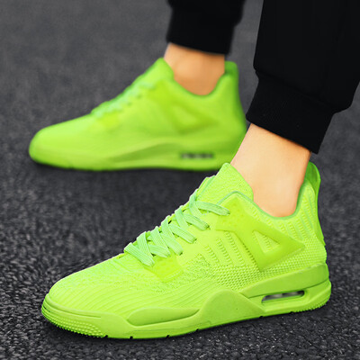 Sports shoes mens flying woven tide shoes mesh air cushion travel running shoes mens shoes men
