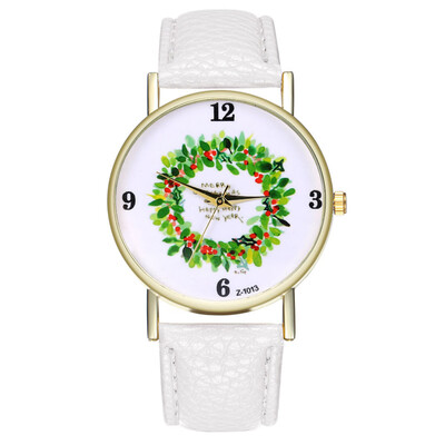 

Fashion Christmas Gift Men And Women Students Watch Christmas Tree Snoman Deer Santa Claus Quartz Watch &Ff