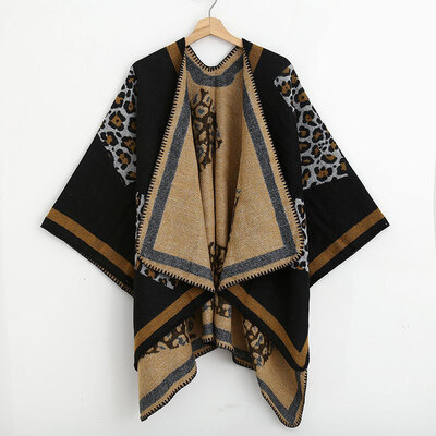 

Autumn&winter models new leopard point frame scarf out travel double-sided dual-use cloak summer air-conditioned room shawl cloak