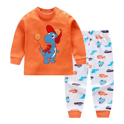 

Baby Kids Boys Girls Cartoon Animal Print Outfits Set Long Sleeve Blouse TopsPants Sleepwear Pajamas