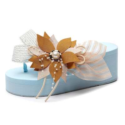 

Rose Women Girls Floral Wedges Bohemian Style Flip Flops Sandals Slippers Beach Shoes