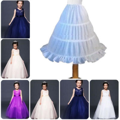 

Kids Petticoat Flower Girls 3-Hoop Crinoline Underskirt Dress Slips Children Mon