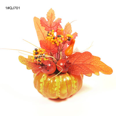 

Mini Simulated Maple Leaf Pumpkin Bonsai Halloween Home Dining Room Desk Decor