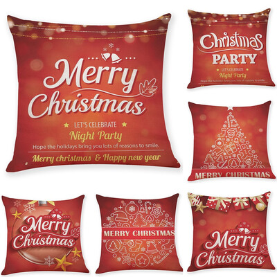 

Set of 6 Merry Christmas Linen Cushion Covers Home Office Sofa Square Pillow Case Decorative Pillow Covers Without Insert 1818In