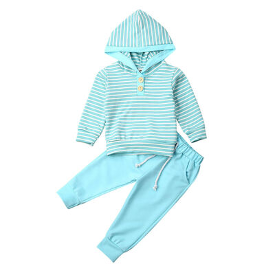 

2Pcs Infant Kid Baby Girl Boy Clothes Hood Top Pants Leggings Autumn Outfit