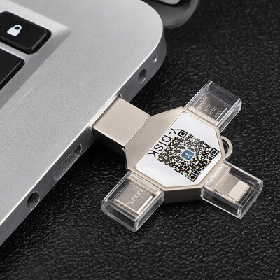 

USB Flash Drive 4 in 1 Type-CLightningMicro USBUSB 20 for iPhone iPad Mini Memory Stick 16GB 32GB 64GB 128GB Pen Drive U Disk