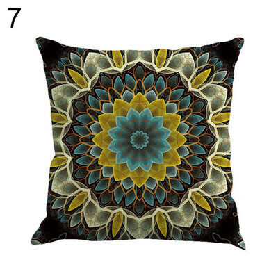 

Mandala Circle Square Linen Pillow Case Cushion Cover Sofa Bed Car Cafe Decor