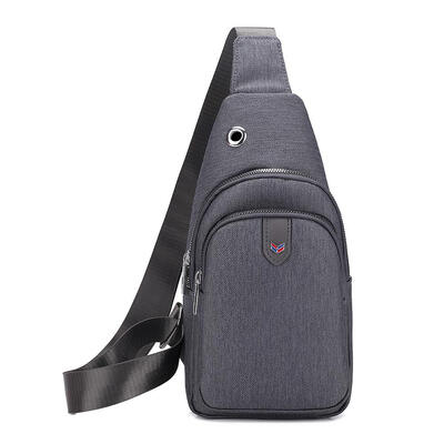 

Vintage Pure Color Shoulder Packs Men Oxford Cloth Zip Crossbody Chest Bags