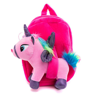 

Cute Cartoon Animal Mini Plush Backpacks Baby Bags Flamingo Unicorn Kids Backpack Detachable Plush Shoulder Kindergarten Bag