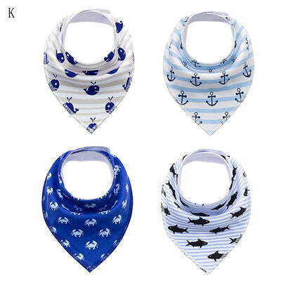 

4pcsset 100 Cotton Drool Bibs 1-4 Years Baby Bibs Triangle Double Layers Cotton Cartoon Character Animal Pattern Bibs Towels