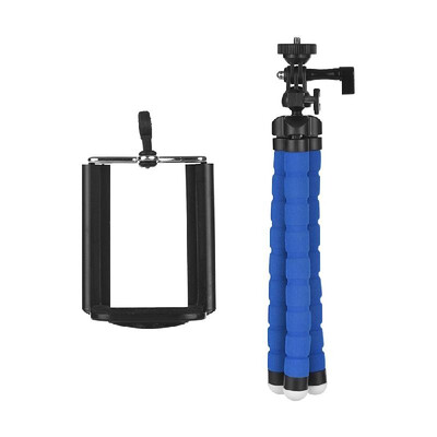

Flexible Sponge Octopus Tripod Stand Holder with Smartphone Clip 14 Inch Screw 360 Degree Rotation for iPhone Huawei Samsung GoPr