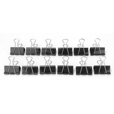 

Greensen 12pcs Black Bill Organizer Metal Binder Office Supply Clamp File Document Sort Dovetail Clip