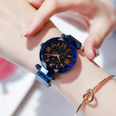 

Women Luxury Starry Sky Watch Rose Gold Megnet Mesh Band Quartz Wristwatch Ladies Magnetic Fashion Bracelet Watches Dress Clock