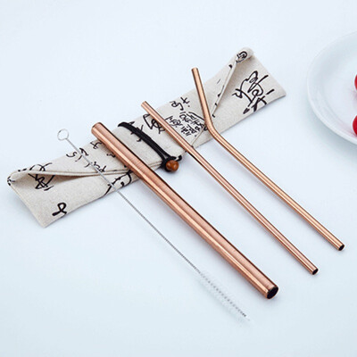 

Straws With Storage Bag A Nylon Cleaning Brush Trendy For Family Reunion GirlS Night Out Cocktail Party Patio Bbq Picnics 4 PC