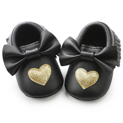 

Newborn Infant Baby Girl Bowknot Love Shape Shoes Soft Sole Anti-slip Sneakers