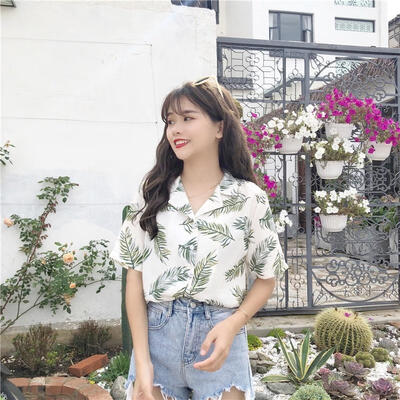 

2019 super fire top&large size women&39s shirt loose short sleeve chiffon