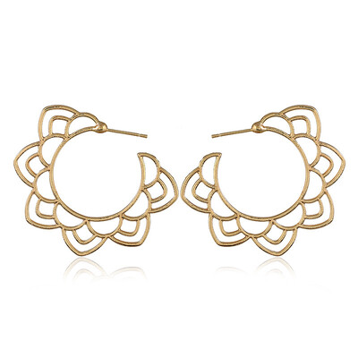 

EK107 Ethnic Gold Silver Color Floral Drop Earring for Women Hollow out Flower Dangle Earring Boho Jewelry Chic Round Earrings