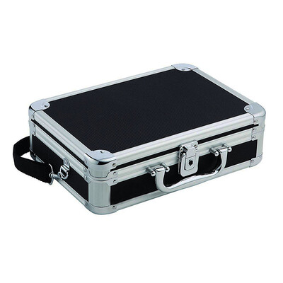 

Locking DVD Player Case Black Strap CD Storage Box Made of Anti-rust Aluminum
