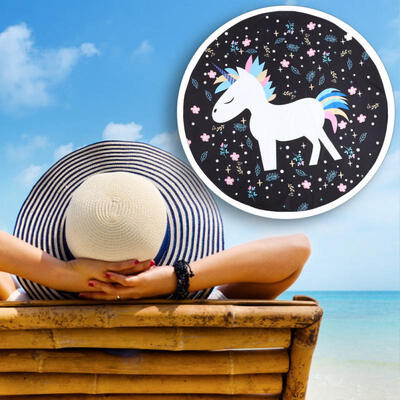 

Greensen Round Printed Beach Picnic Towel Blanket Fiber Yoga Fitness Carpet Home Decor