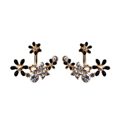 

Cute Fashion Gold Color Crystal Stud Earrings Bijoux Women Earrings Flower Women Accessories Piercing Love Jewelry