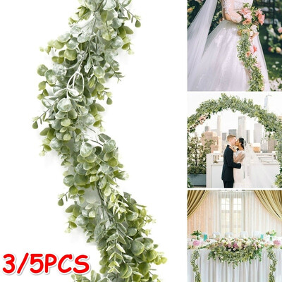 

35PCS Artificial Eucalyptus Garland Faux Eucalyptus Leaves Garland Wedding Backdrop Arch Wall Table Party Decor 19M
