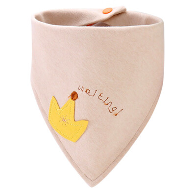 

4630cm Childrens Color Cotton Saliva Towel Baby Cartoon Pattern Triangle Towel Double Double-Sided Double Button Bib